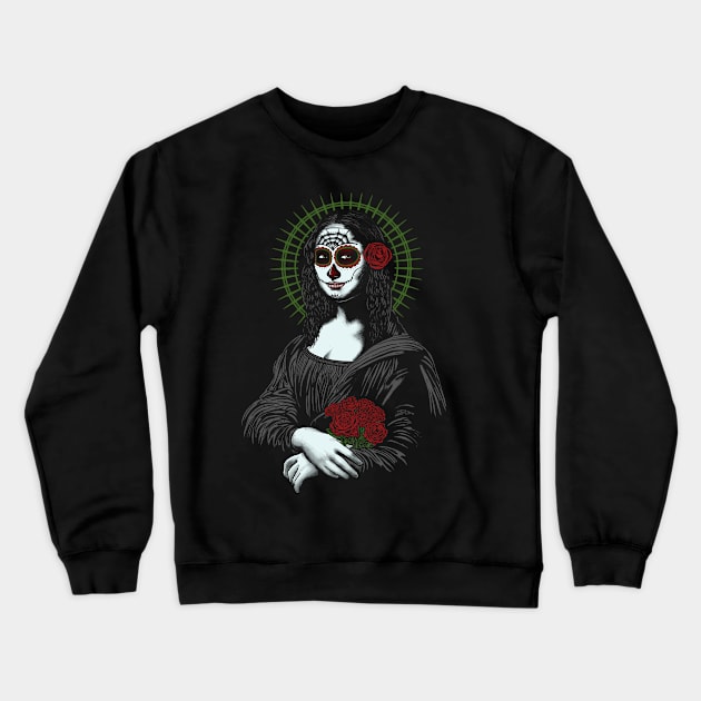 Muerte De Mona lisa Crewneck Sweatshirt by fathi